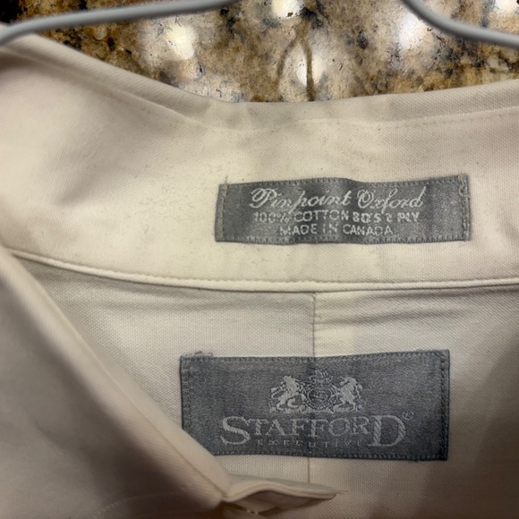 Share  Strafford Executive Pinpoint Oxford 100% Cotton White Shirt Men's 16-34 - Picture 6 of 6